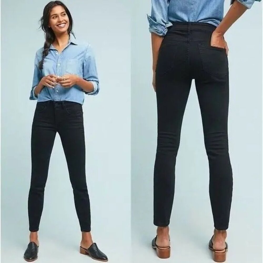 Pilcro & The Letterpress Anthropologie High-Rise Denim Legging Black Size 28